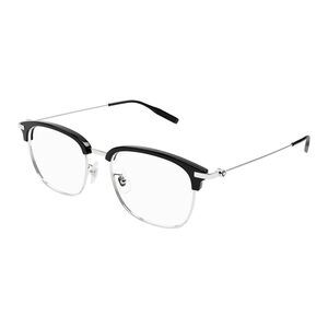 NWT Mont Blanc MB0316oA Black Silver Square 55mm Eyeglasses